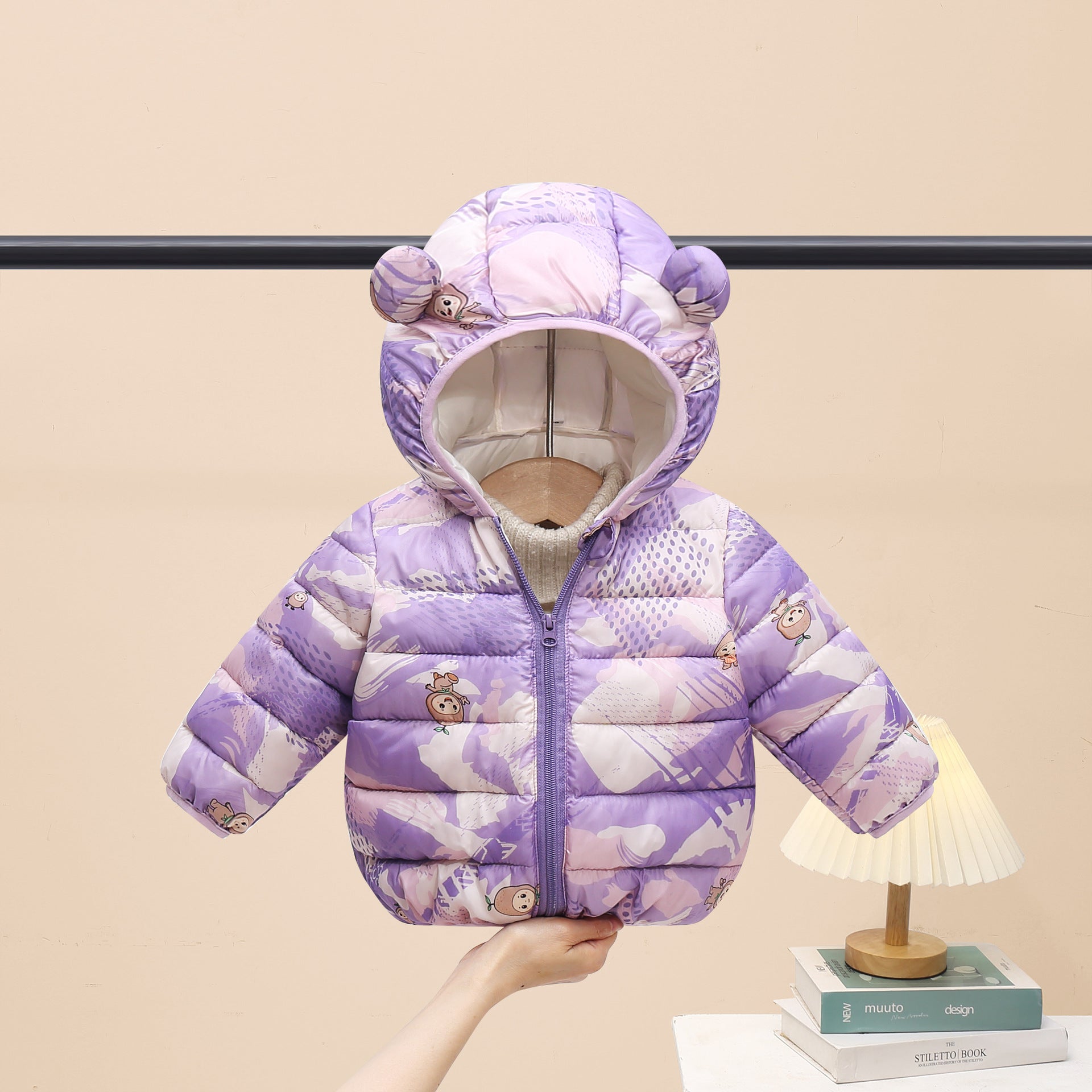 Foreign trade 2025 autumn and winter new cartoon children's down cotton jackets for boys and girls medium and large children's light baby jackets