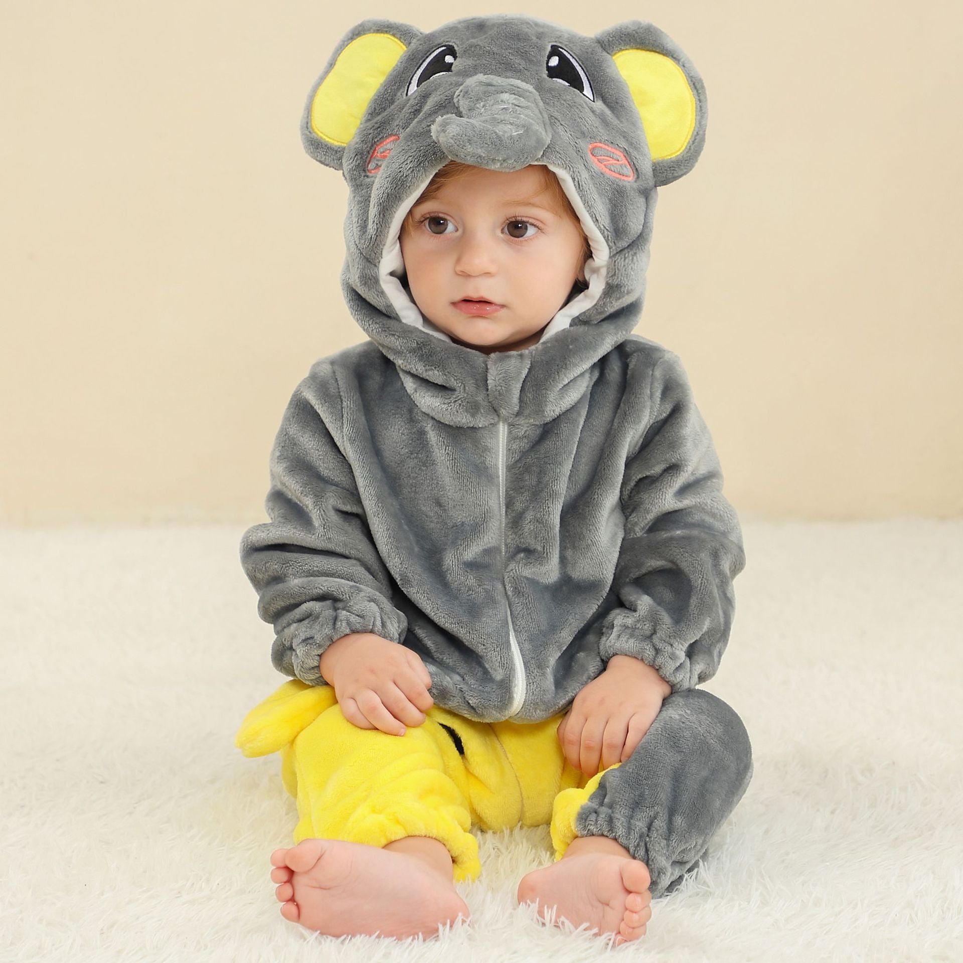 MICHLEY cross-border children's animal jumpsuits crawling clothes baby large size crawling clothes infant flannel crawling clothes