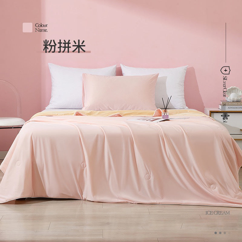 Summer A-class mother and baby grade cool silk summer cool quilt air conditioning quilt core solid color thin quilt gift ice silk summer quilt wholesale