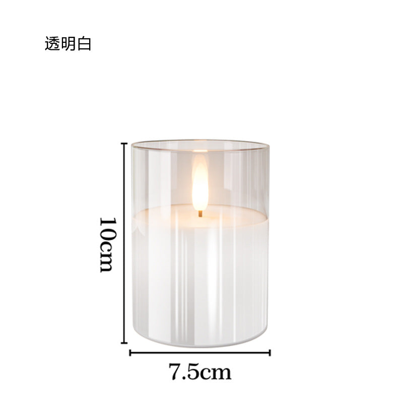 Glass shell electronic candle lamp with replaceable battery party romantic atmosphere lamp Christmas Halloween decoration lamp