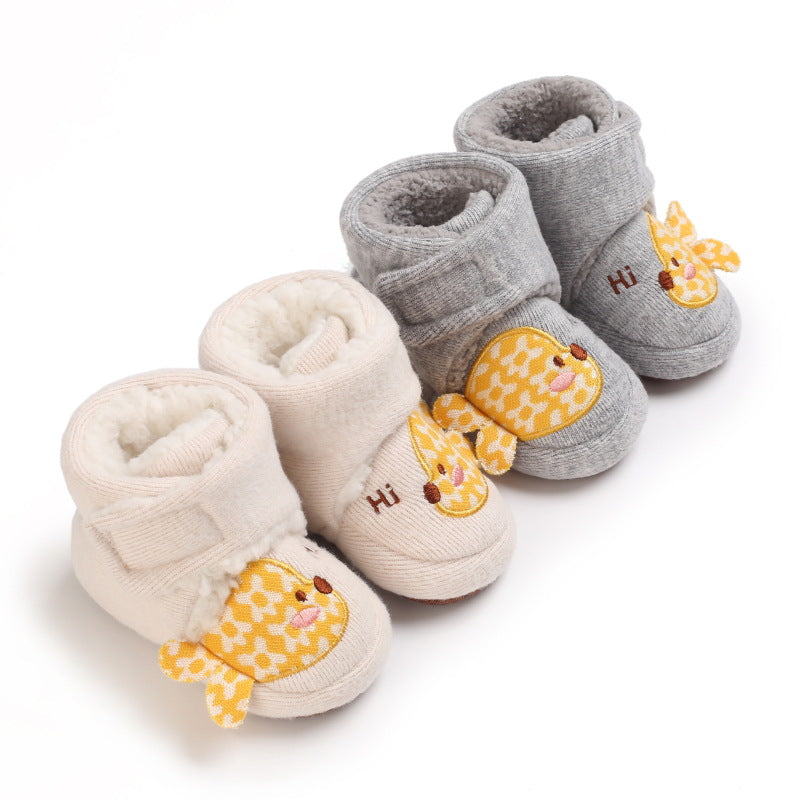 Winter baby cotton shoes 0-1 years old soft sole boy and girl baby snow boots
