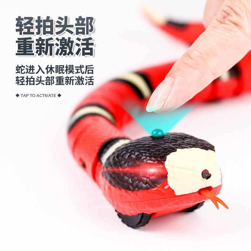 Cross-border pet cat toy electric induction simulation obstacle avoidance snake self-pleasure and boredom relief artifact funny cat stick for self-entertainment