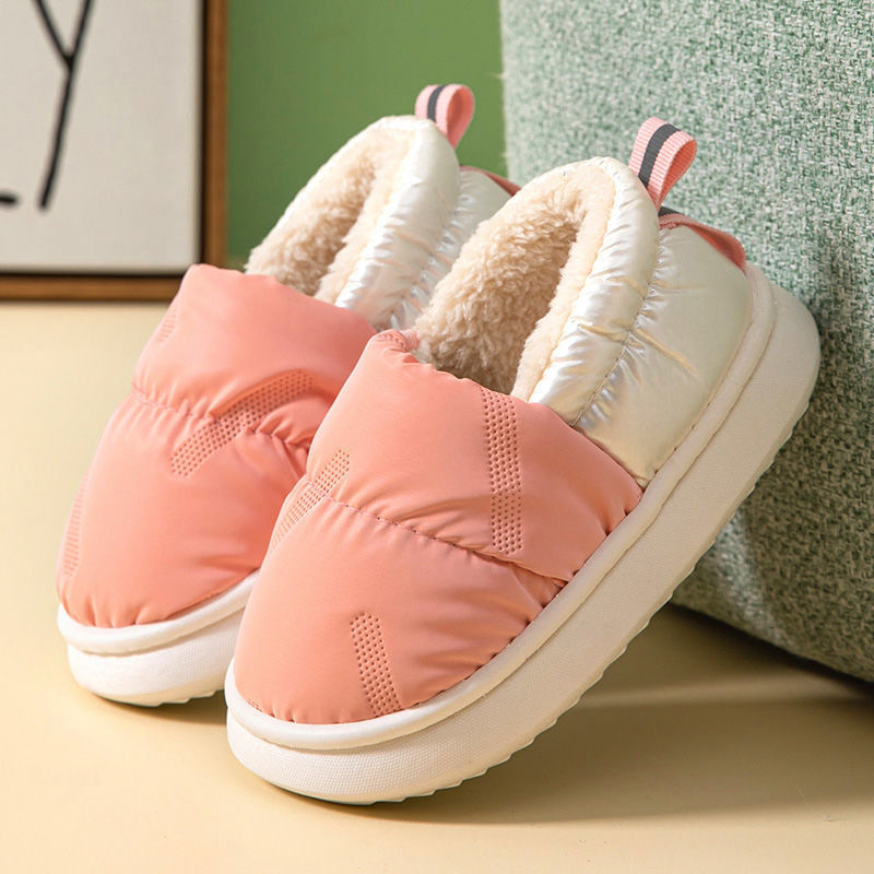 Boys' slippers, children's cotton slippers, winter bag heel, non-slip small and medium-sized children's thick soft bottom plus velvet warm baby cotton shoes