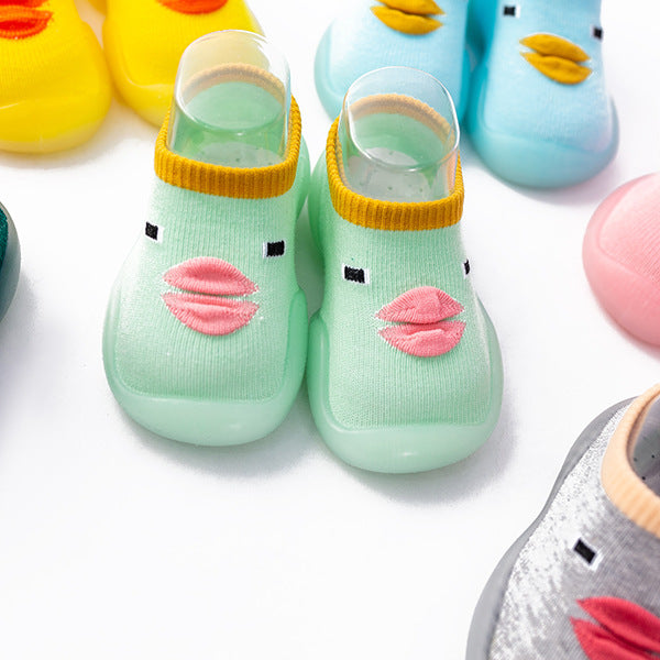 New spring and summer boys and girls children's shoes and socks cartoon little yellow duck boat shoes indoor shallow mouth baby baby toddler shoes outdoor