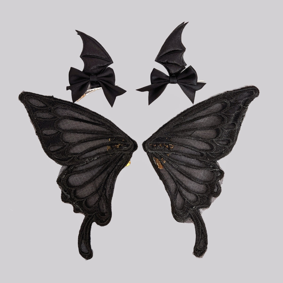 Dark Gothic Witch Big Butterfly Hairpin Halloween Devil Three-Dimensional Bat Wings Side Clip Lolita Hair Accessories