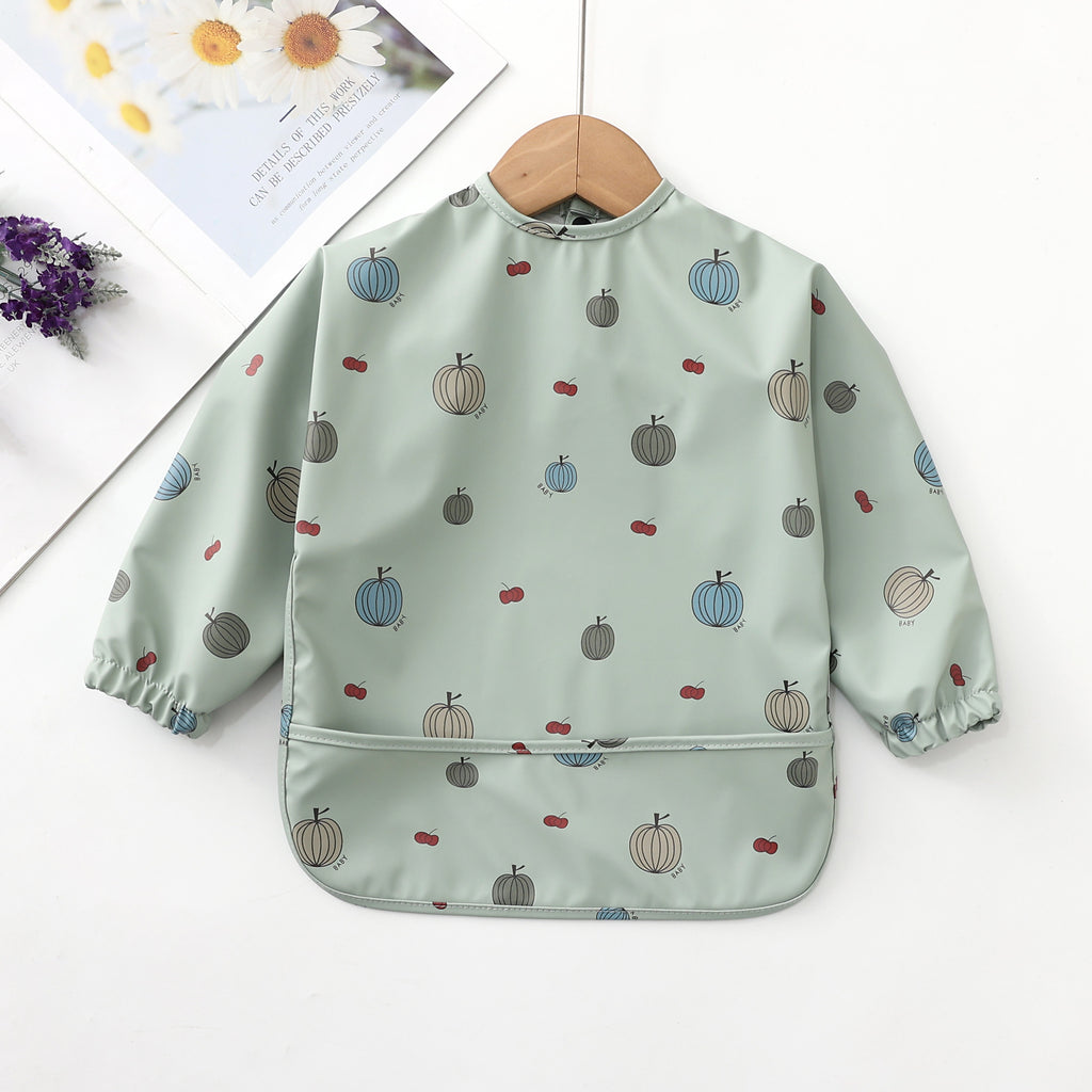 Danish children's waterproof anti-clothing bib baby eating bib super soft waterproof baby rice pocket anti-dirty feeding