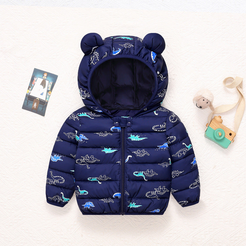 Foreign trade 2025 autumn and winter new cartoon children's down cotton jackets for boys and girls medium and large children's light baby jackets