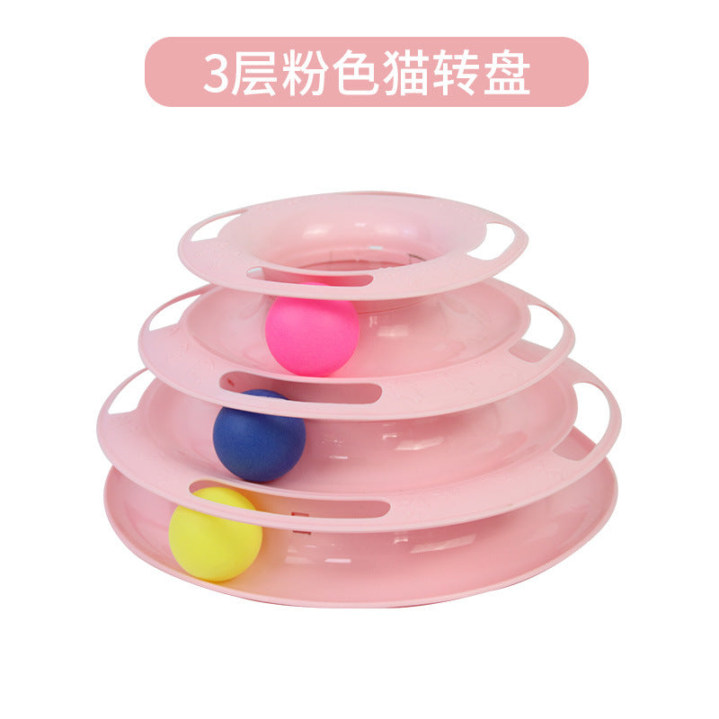 Cross-border new interactive cat toy amusement ball pet cat educational turntable self-hi cat toy wholesale cat turntable