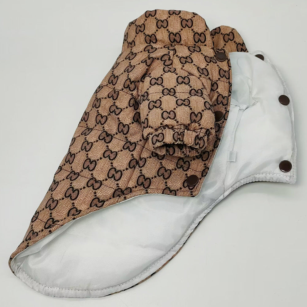 Dog clothes, autumn and winter coats, waterproof and windproof Teddy Schnauzer Pomeranian Chihuahua pet trendy clothing