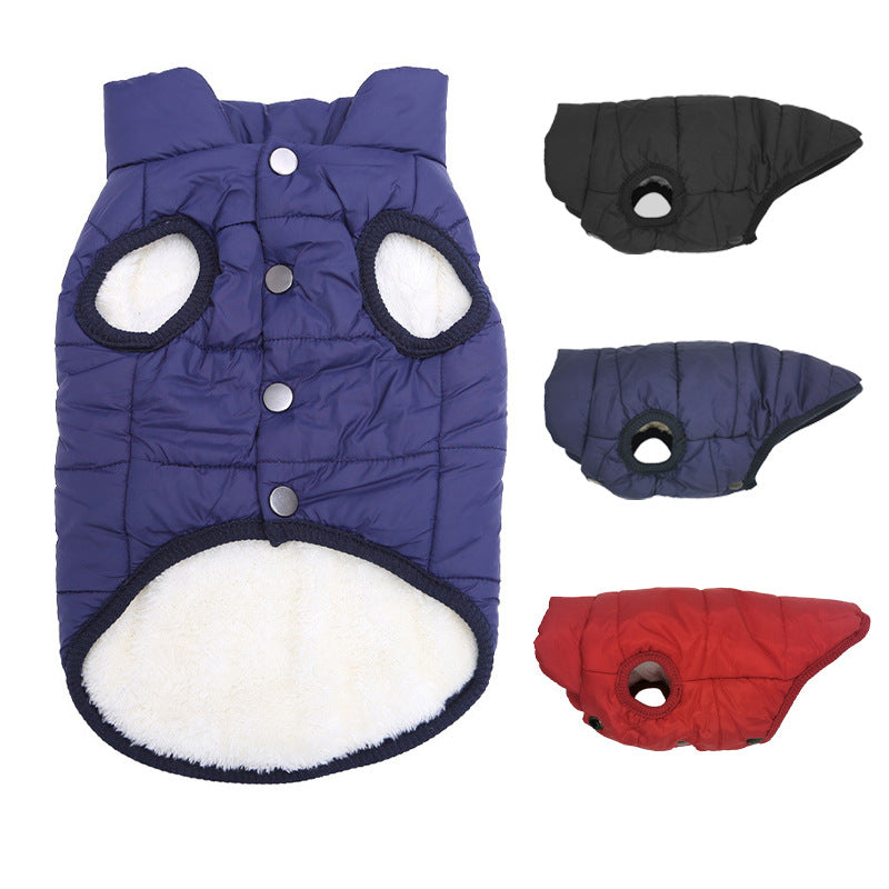 Amazon new pet vest simple vest dog clothes autumn and winter thick warm cotton jacket dog vest cotton jacket