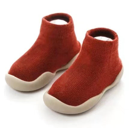 Children's socks shoes spring and autumn baby toddler shoes socks cartoon boy baby floor shoes girl baby waterproof non-slip mid-tube socks shoes