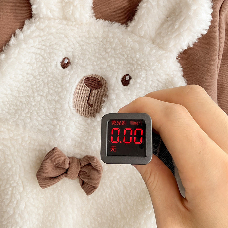 Newborn baby clothes, autumn and winter clothes for going out, cute baby boy jumpsuits, plus velvet, warm going out clothes, winter clothes