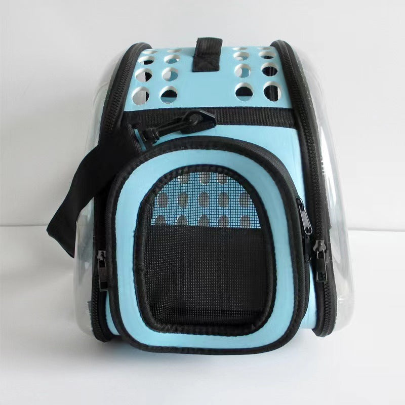 Messenger pet bag breathable foldable pet backpack large capacity two small cat bags outing portable bag in stock