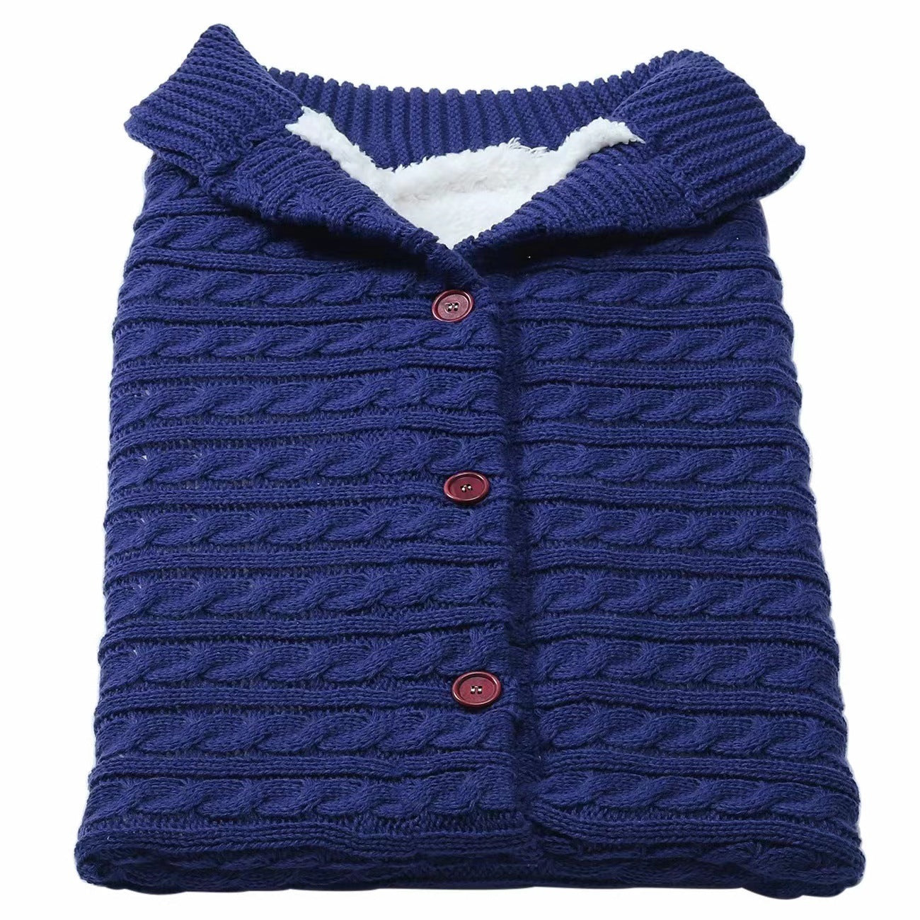 Autumn and winter baby stroller sleeping bag European and American new button sleeping bag baby wool knitted plus velvet thick warm sleeping bag