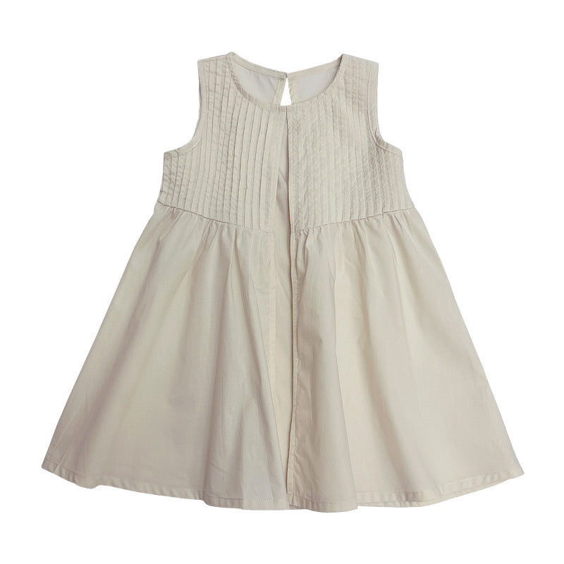 Girls dress 2025 summer new style western-style solid color children's clothing princess dress baby girl loose summer dress