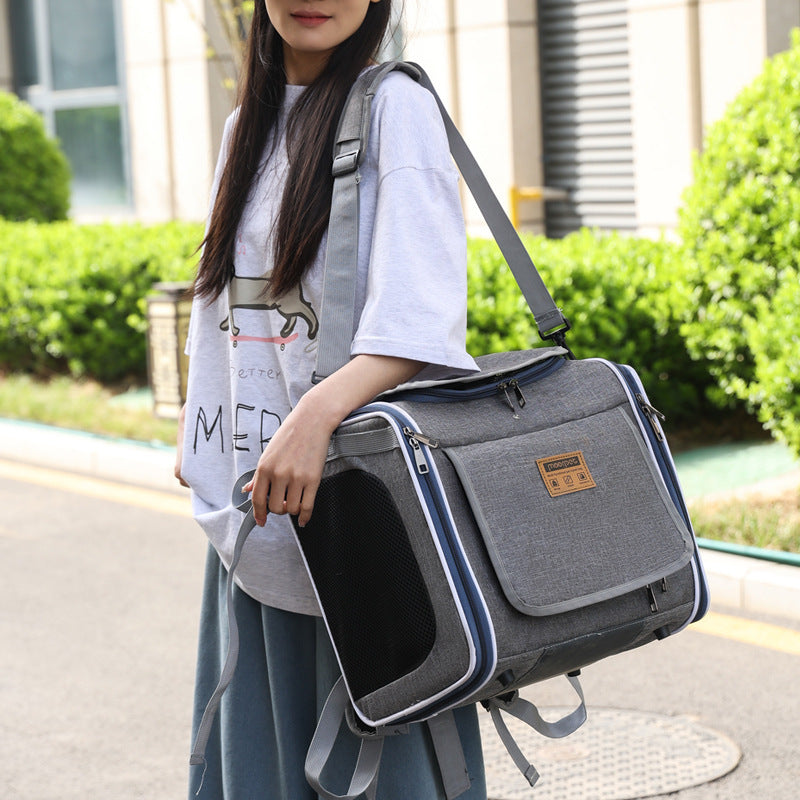 Motorcycle pet bag, bicycle bag, convenient to go out, can be cross-body, can be double-shoulder, easy to fold, cat bag, pet bag