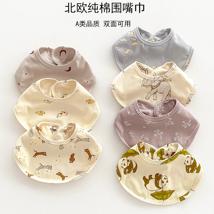 Spring and Autumn Baby Bibs Double-layer Cotton Bibs Baby Bibs Scarf Children's Cute Bibs Four Seasons