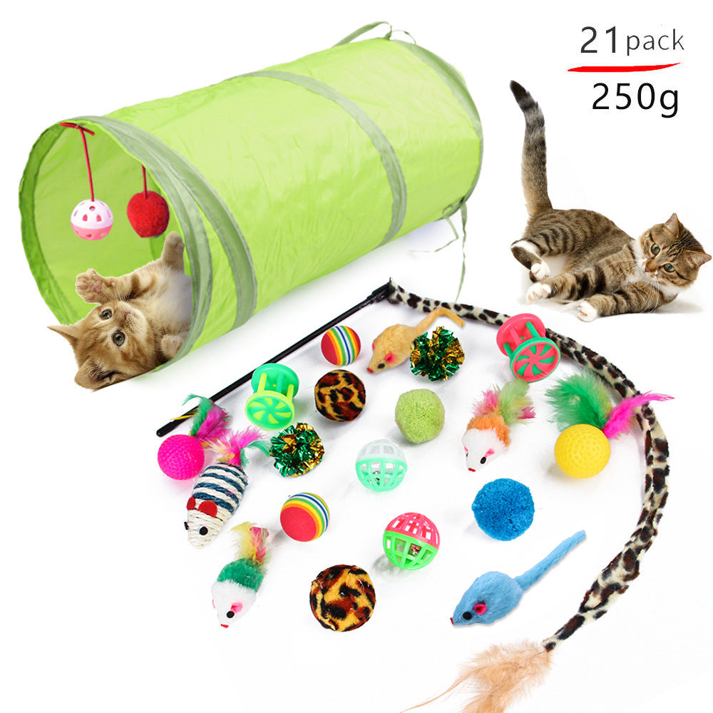 Summary of pet cat toy set 21 pieces cat channel cat teaser plush mouse Amazon combination toy