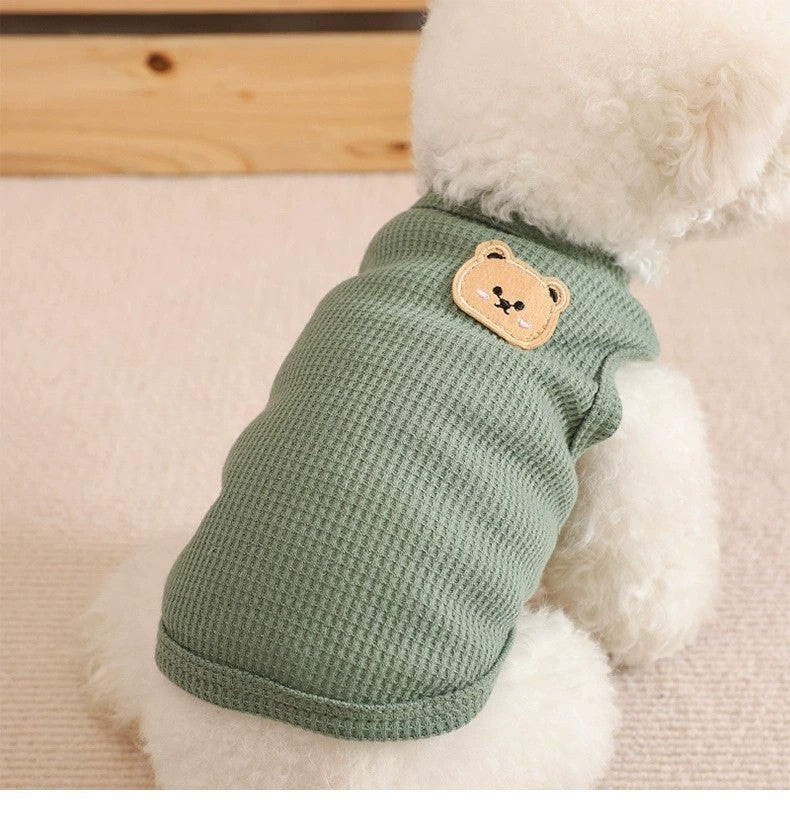 Cat clothes anti-hair shedding dog vest Teddy cat thin kitten summer blue cat super soft pet clothes