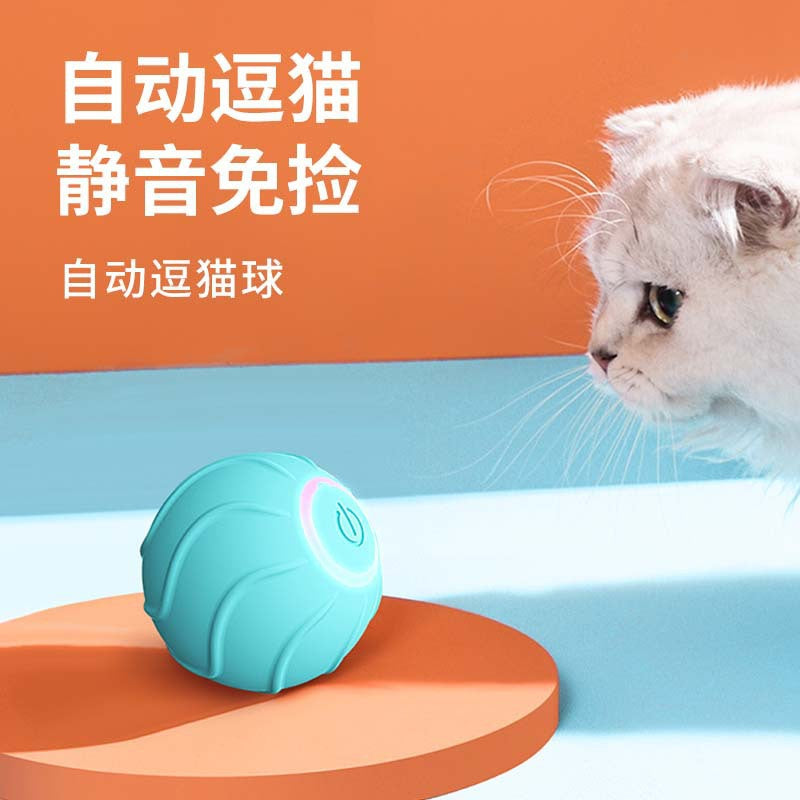 Amazon cross-border smart rolling ball pet cat owner interactive toy bouncing ball self-pleasure funny cat jumping ball