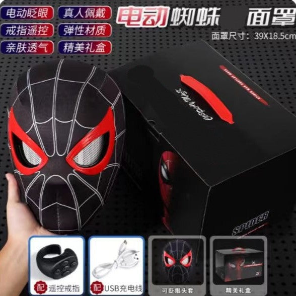 Spider-Man headgear electric blinking luminous mask Miles Halloween cos boy headgear gift toy