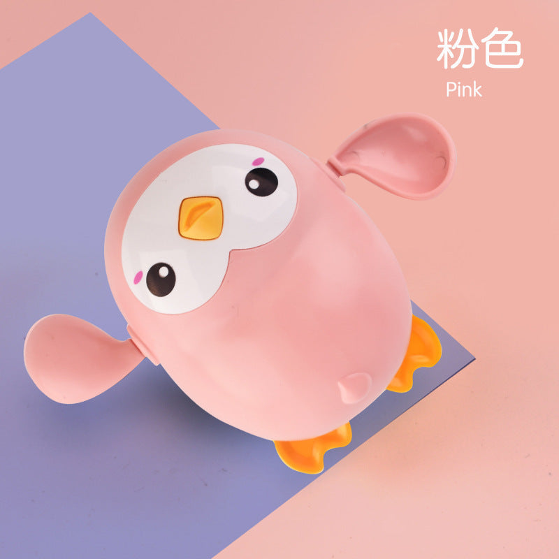 Douyin hot selling children's bathroom water swimming little penguin crab chain cool swim baby bath water toys