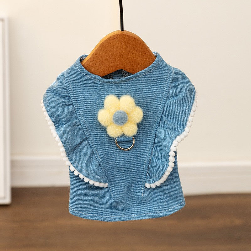 Autumn and winter dog clothes cartoon bear shoulder bag sweatshirt Teddy bear panda universal thin pet clothing