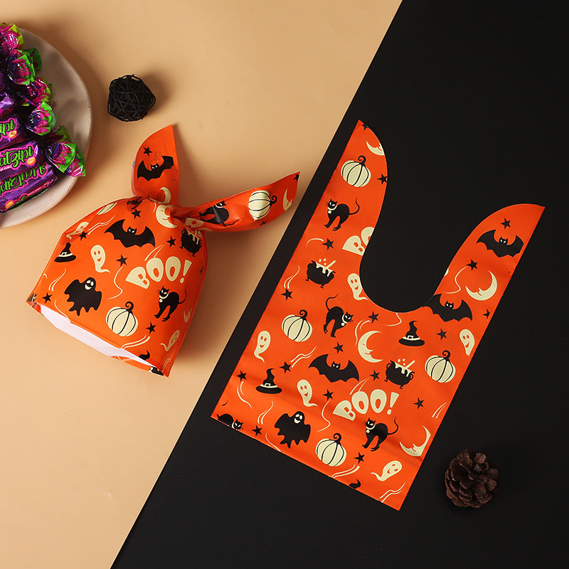 Cross-border Halloween packaging bags Amazon bunny ears snack bags baked biscuit bags gift bags pumpkin candy bags