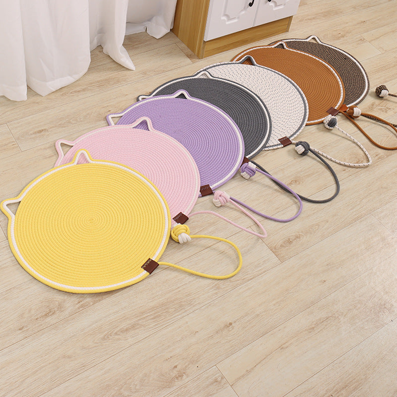 Cross-border wholesale cat scratching mat cotton rope toy ball pet sleeping cat scratching board round cat lying mat cat bed pet mat