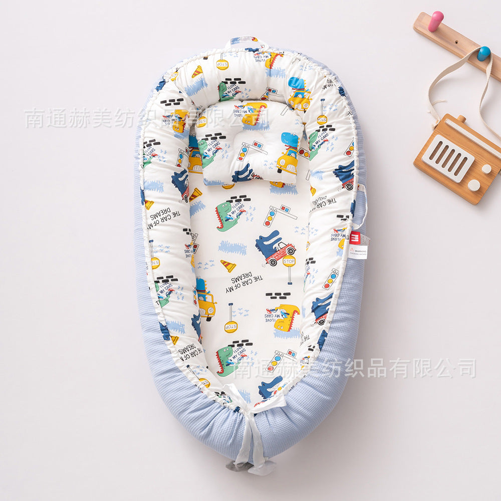 Hemei honeycomb breathable detachable and washable portable baby bed mid-bed bionic baby nest baby pillow travel baby bed
