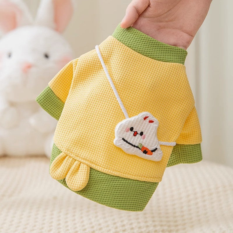 Autumn and winter dog clothes cartoon bear shoulder bag sweatshirt Teddy bear panda universal thin pet clothing