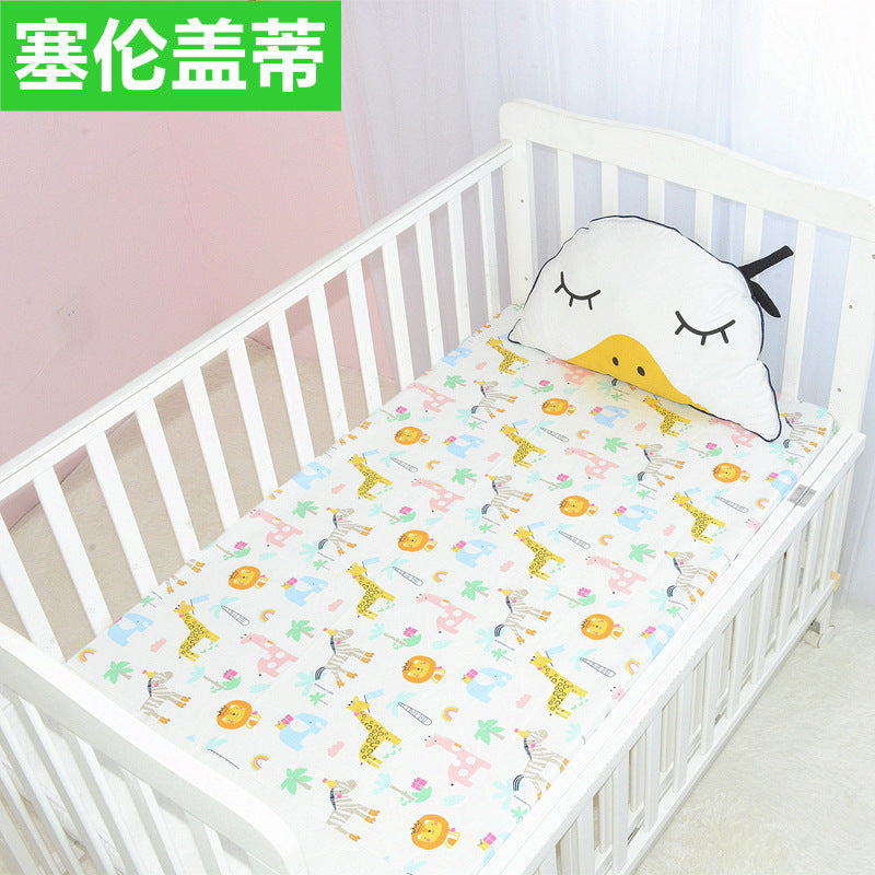 Foreign trade pure cotton crib bed sheet baby maternal and infant products ins children cartoon bed cover wholesale