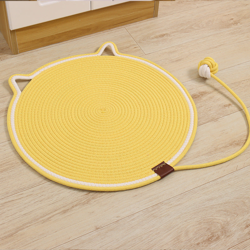 Cross-border wholesale cat scratching mat cotton rope toy ball pet sleeping cat scratching board round cat lying mat cat bed pet mat