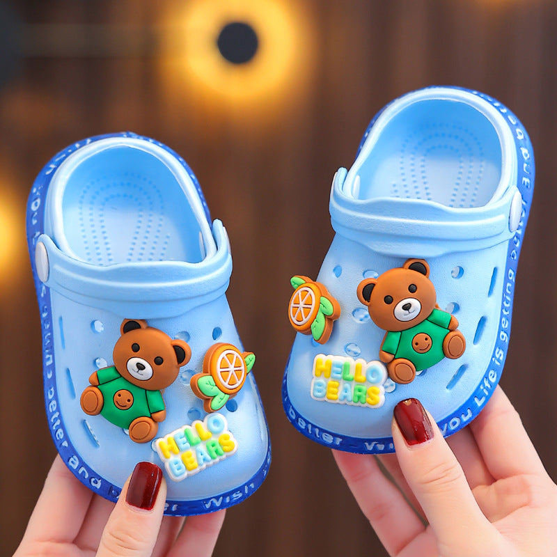 Children's slippers summer girls cute soft bottom non-slip children's sandals and slippers for children infants baby baby hole shoes boys