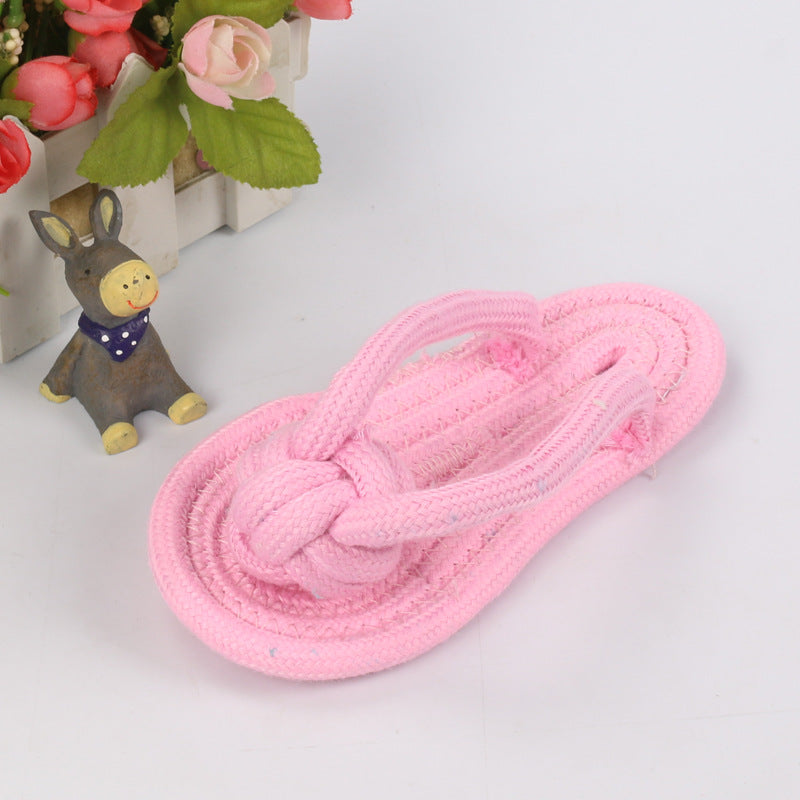 Pet Toys Manufacturer Pet Multicolor Cotton Rope Slipper Toy Teddy Bichon Frise Teething Dog Toy Wholesale