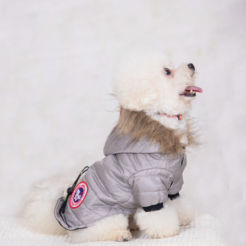 Pet clothes Dog clothes Fashion hooded jacket Autumn and winter warm dog clothes Teddy small and medium dogs
