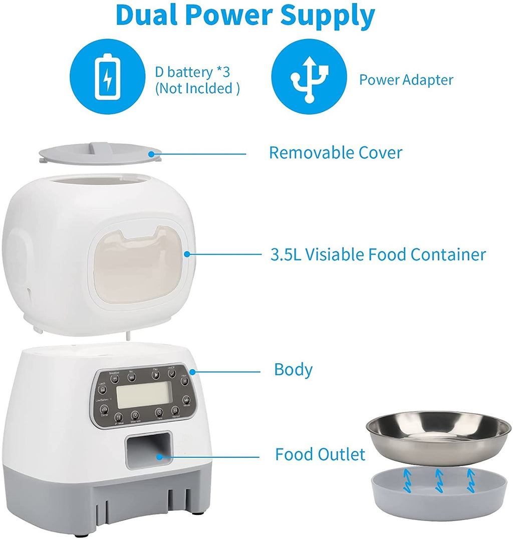Amazon's popular 3.5L elf pet feeder automatic feeder fixed-point feeder manual feeding