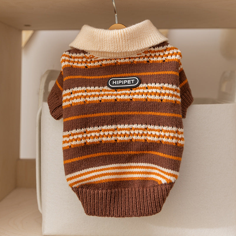 Autumn and winter joint cat clothes thick warm pullover sweater Teddy dog two-legged clothes pet clothes