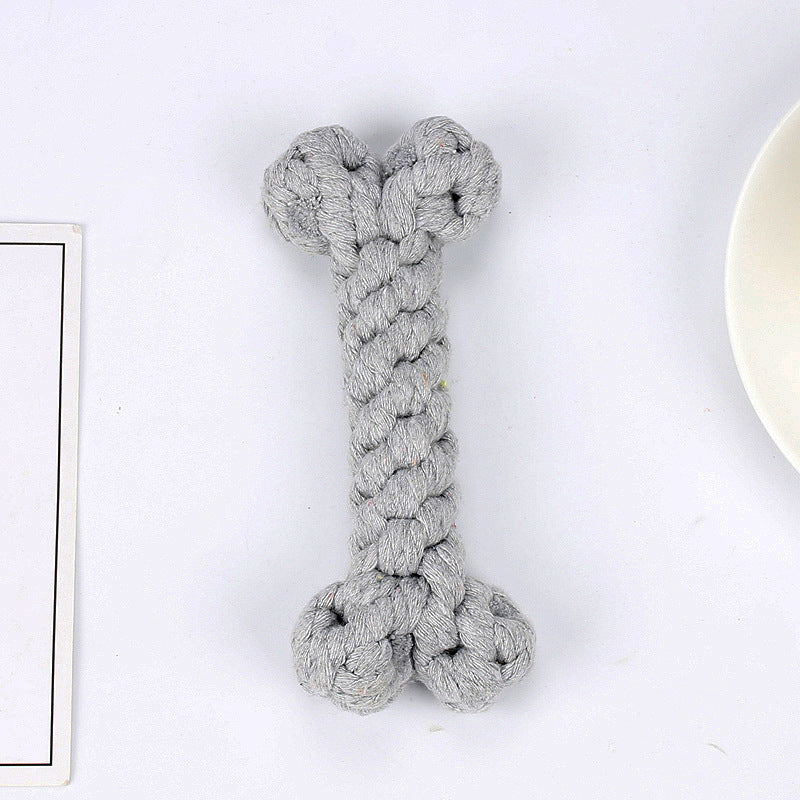 Amazon hot selling pet cotton rope dog toy braided bone shape pet supplies chew-resistant teething dog toy
