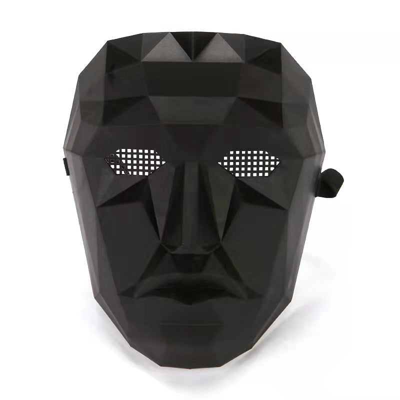 Korean movie theme square round triangle BOSS Halloween electroplated leopard performance dress up mask