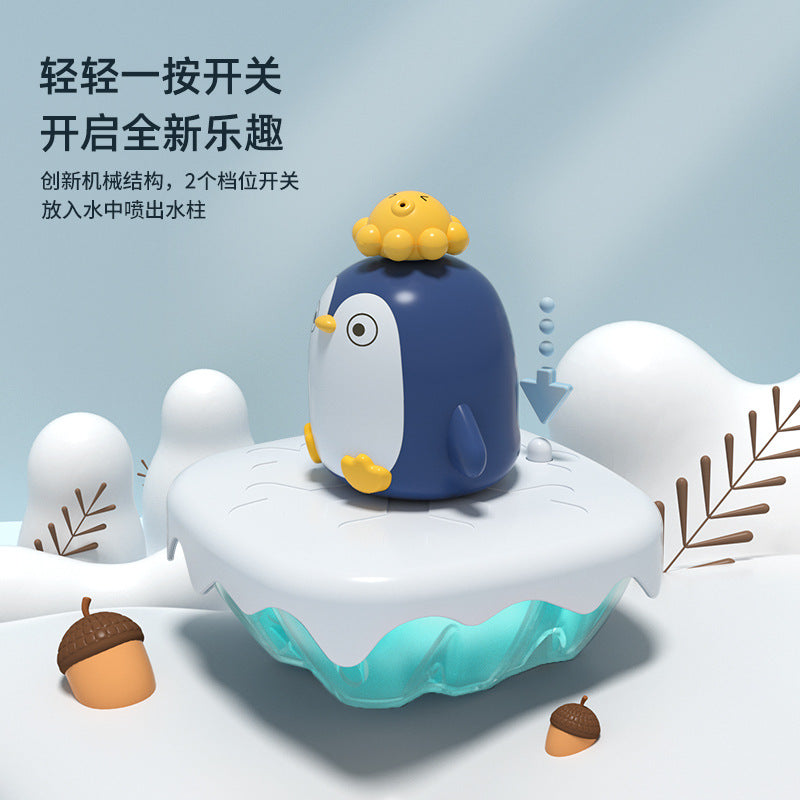 Baby water toys children's bath electric water spray penguin baby bathroom play water swimming animal toys wholesale