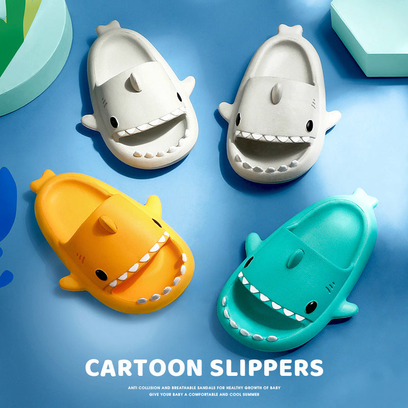 eva three-dimensional shark sandals children's slippers summer home household children parent-child non-slip soft bottom baby sandals and slippers