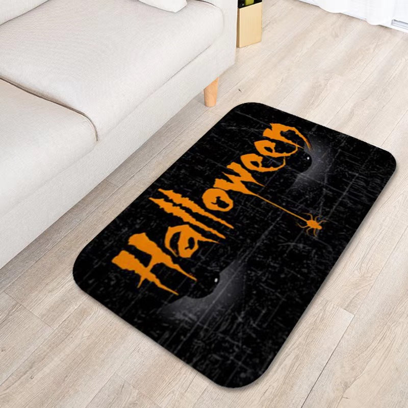temu Amazon Halloween horror blood red footprints floor mats home bathroom entrance door mats absorbent non-slip mats