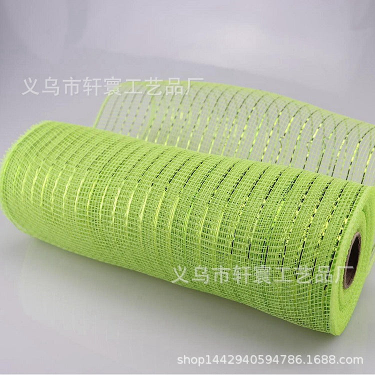 Flower packaging network Amazon Christmas ribbons mesh plastic multiple gold wire mesh Halloween Easter