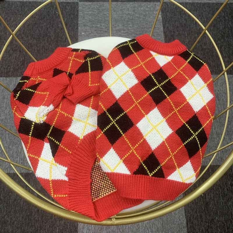 Autumn and winter trendy new knitted pet sweaters cross-border hot-selling cats and dogs warm and comfortable clothes Teddy clothing