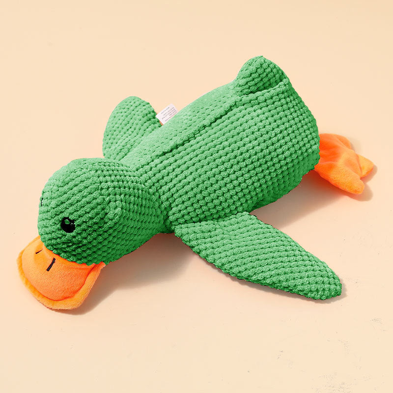 Dog toy plush sleeping duck chewing teeth sound to relieve boredom small and medium-sized dog pet sound toy little yellow duck