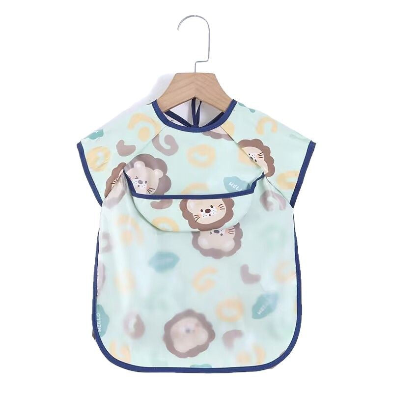 Children's pure cotton coveralls spring and summer short-sleeved and long-sleeved aprons baby A-type bibs 1-3 years old thin baby bibs