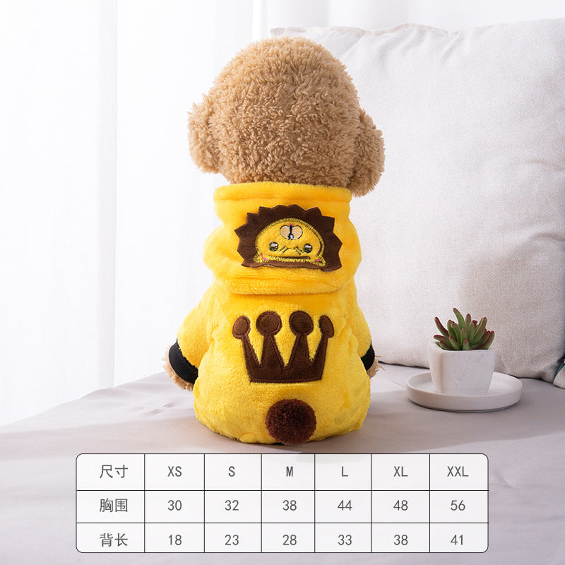 Pet clothes transformation clothes coral fleece autumn and winter dinosaur four-legged dog winter clothes cat pet clothes wholesale