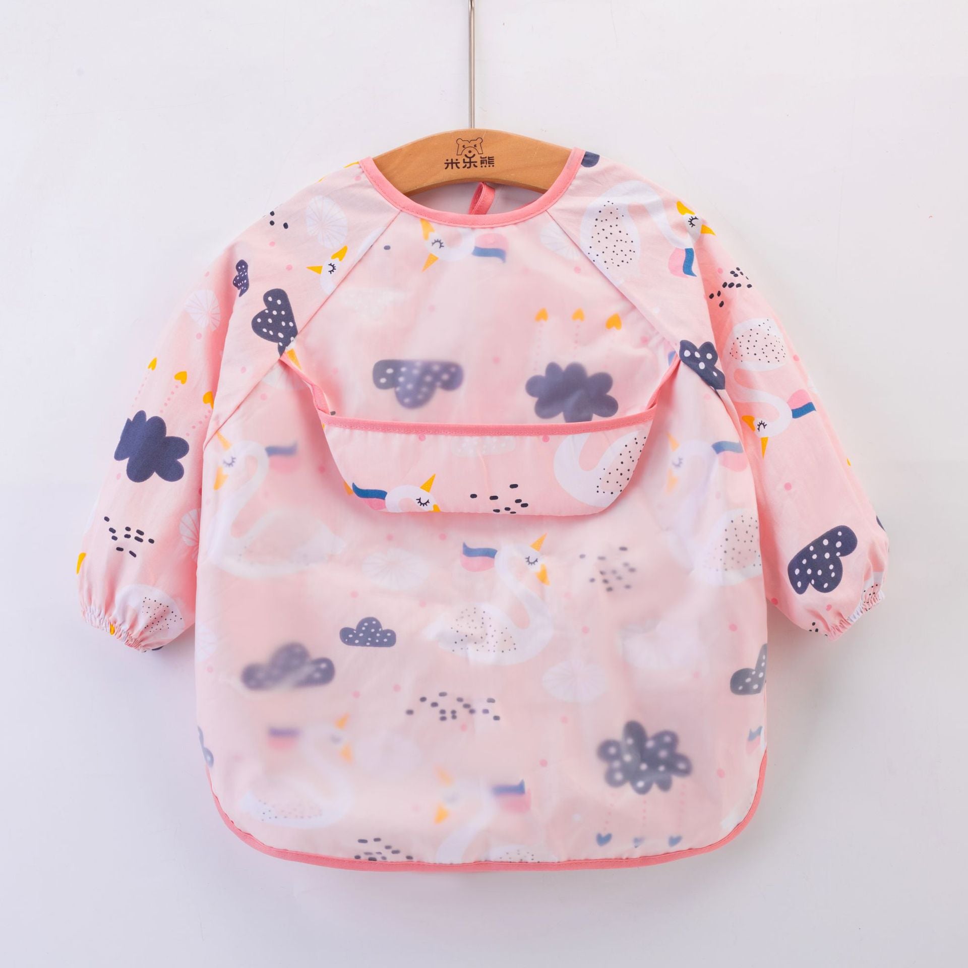 Summer pure cotton thin baby eating smock apron kindergarten waterproof anti-dirty smock bib reverse wear bib