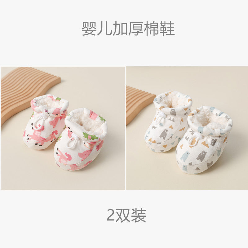 Thickened baby shoes for autumn and winter with velvet to keep warm for newborns 06 months baby cotton shoes 612 months